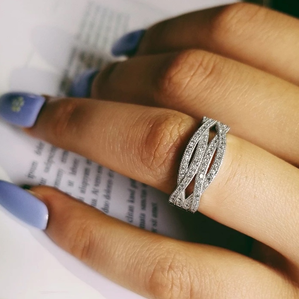 💯 NEW ETERNITY 925 STERLING SILVER RING, CUTE RING, SHINY RING.